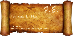 Farkas Erika névjegykártya